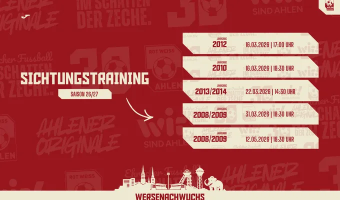 Sichtungstraining Saison 2026/27 beim Wersenachwuchs
